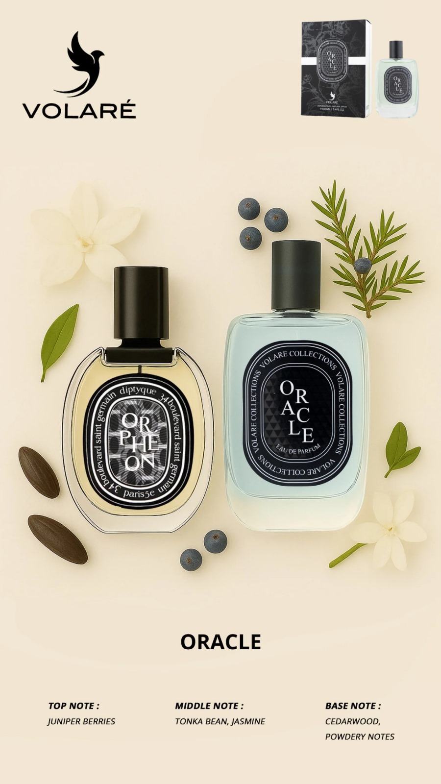 Oracle Volare Collections בהשראת Orphéon Eau de Parfum Diptyque בושם יוניסקס | 100 מ"ל או דה פרפיום – תמונה 2