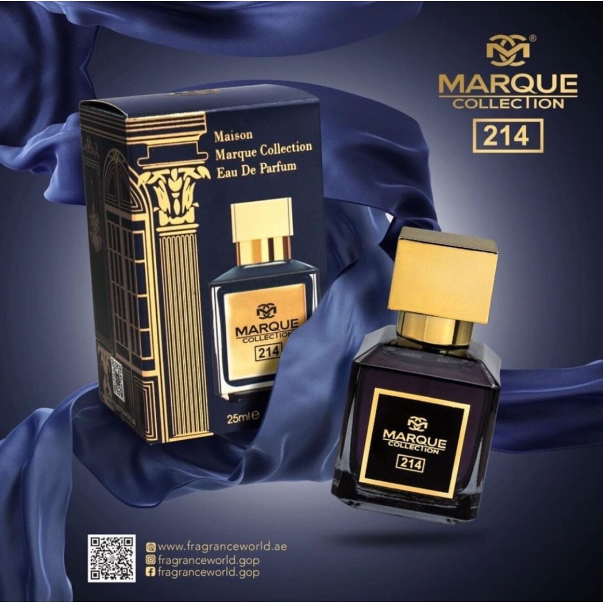 Marque Collection 214 בהשראת Oud Satin Mood MFK בושם יוניסקס | 25 מ"ל או דה פרפיום